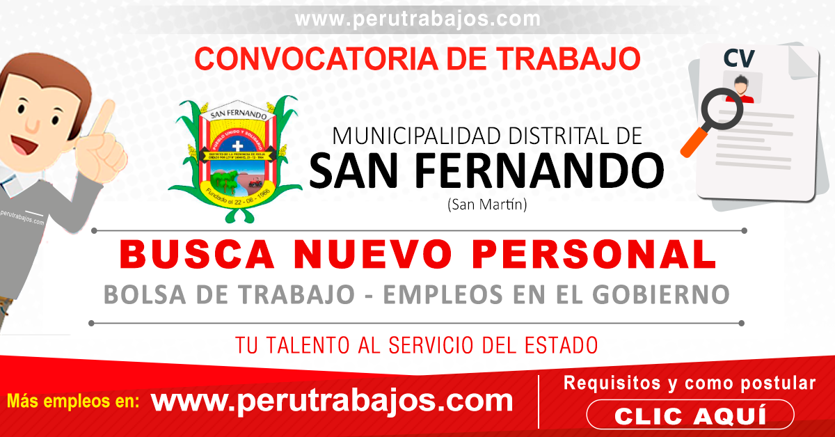 Municipalidad De San Fernando Convocatorias 2024 Nuevos Empleosprácticascas 